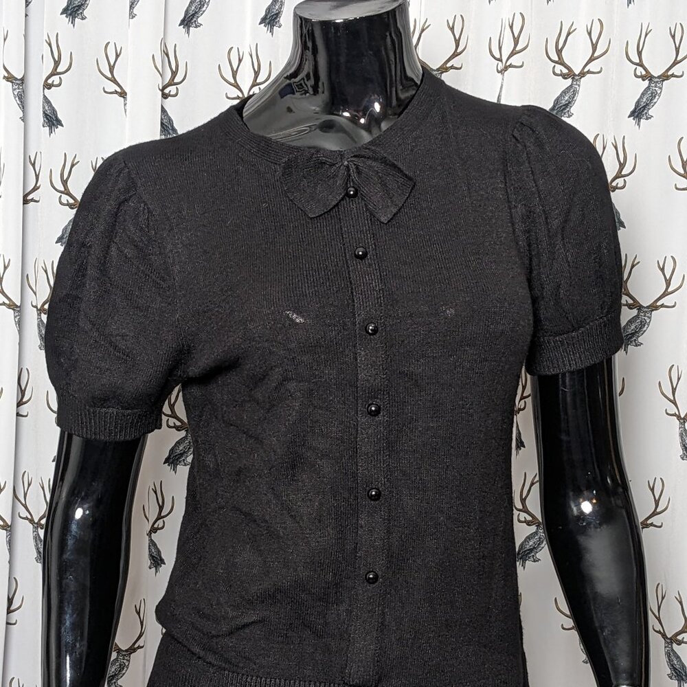 Stop Staring Gal Friday Super Soft Black Sweater with Bow